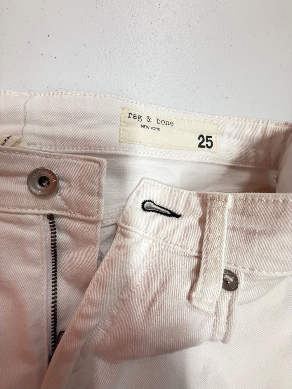 rag & bone Dre Jeans Women 25 White Low Rise Slim Boyfriend Stretch Denim B329